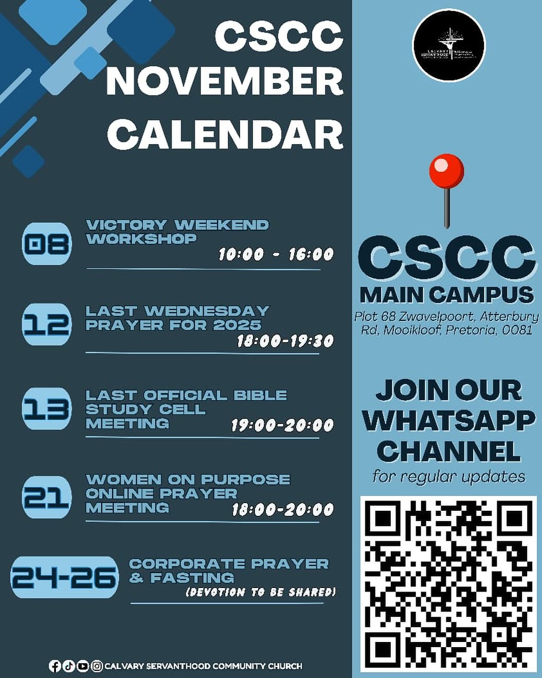 Calvary - 📅 CSCC NOVEMBER CALENDAR IS HERE! Hello CSCC Family ...