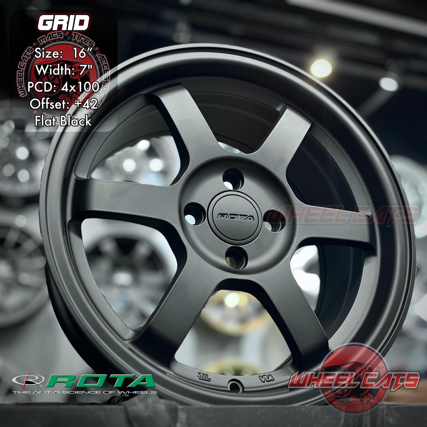 WheelCats - Rota Grid 16x7 et40 in Flat Black 🖤🖤🖤 back in stock ☑️ ALL ...