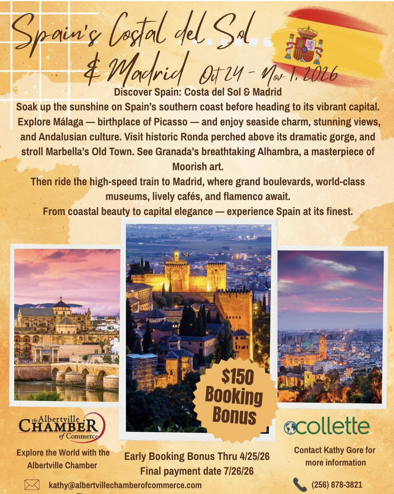 Albertville - Discover Spain: Costa del Sol & Madrid - Tour Info ...