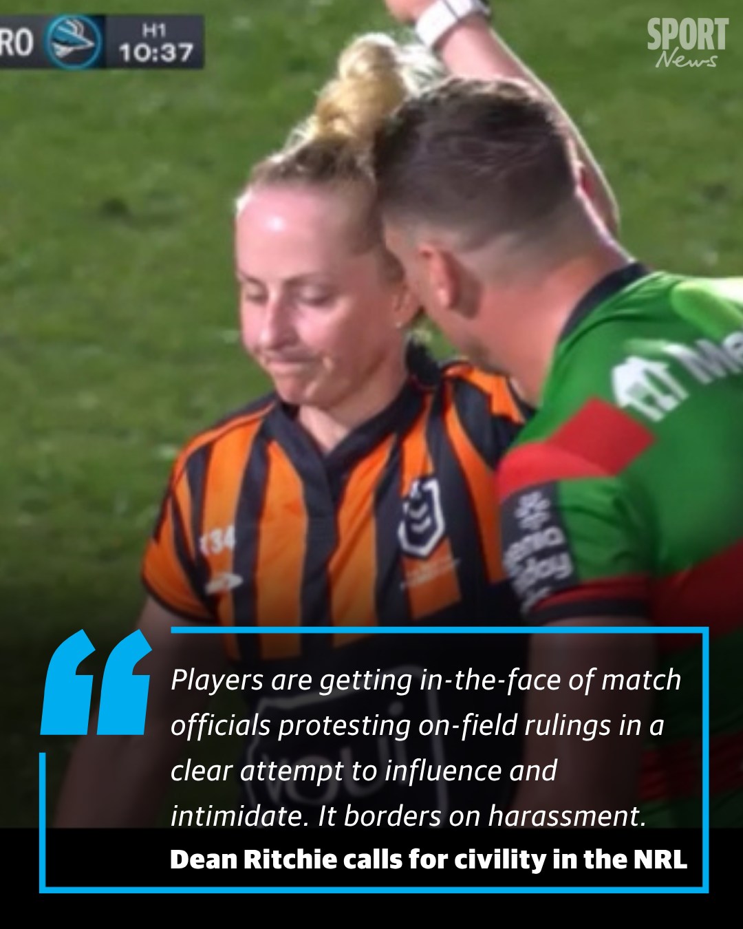 Telegraph - Players who constantly hound referees should be sin binned ...