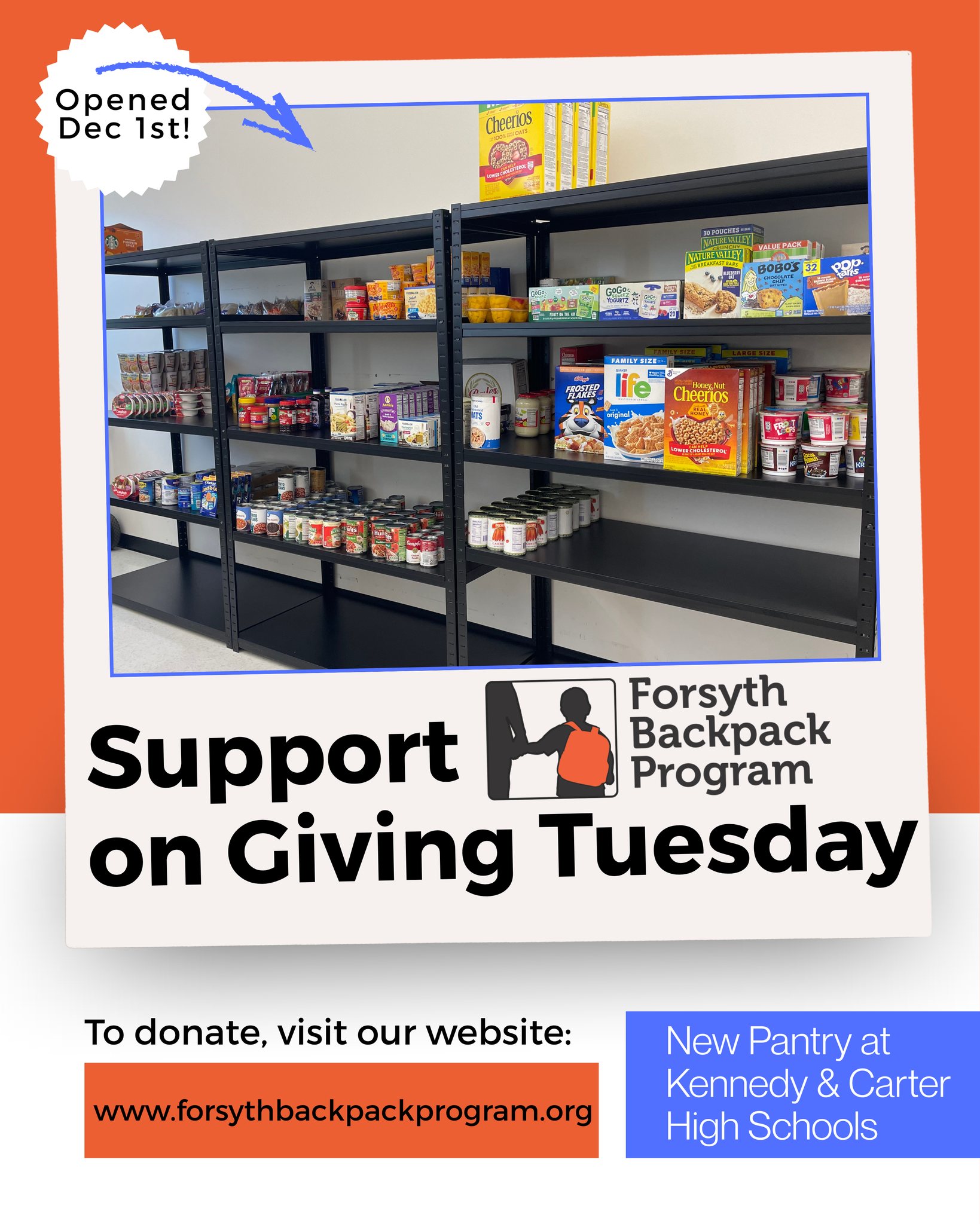 It’s Giving Tuesday! Thanks to... - Forsyth Backpack Program | Facebook