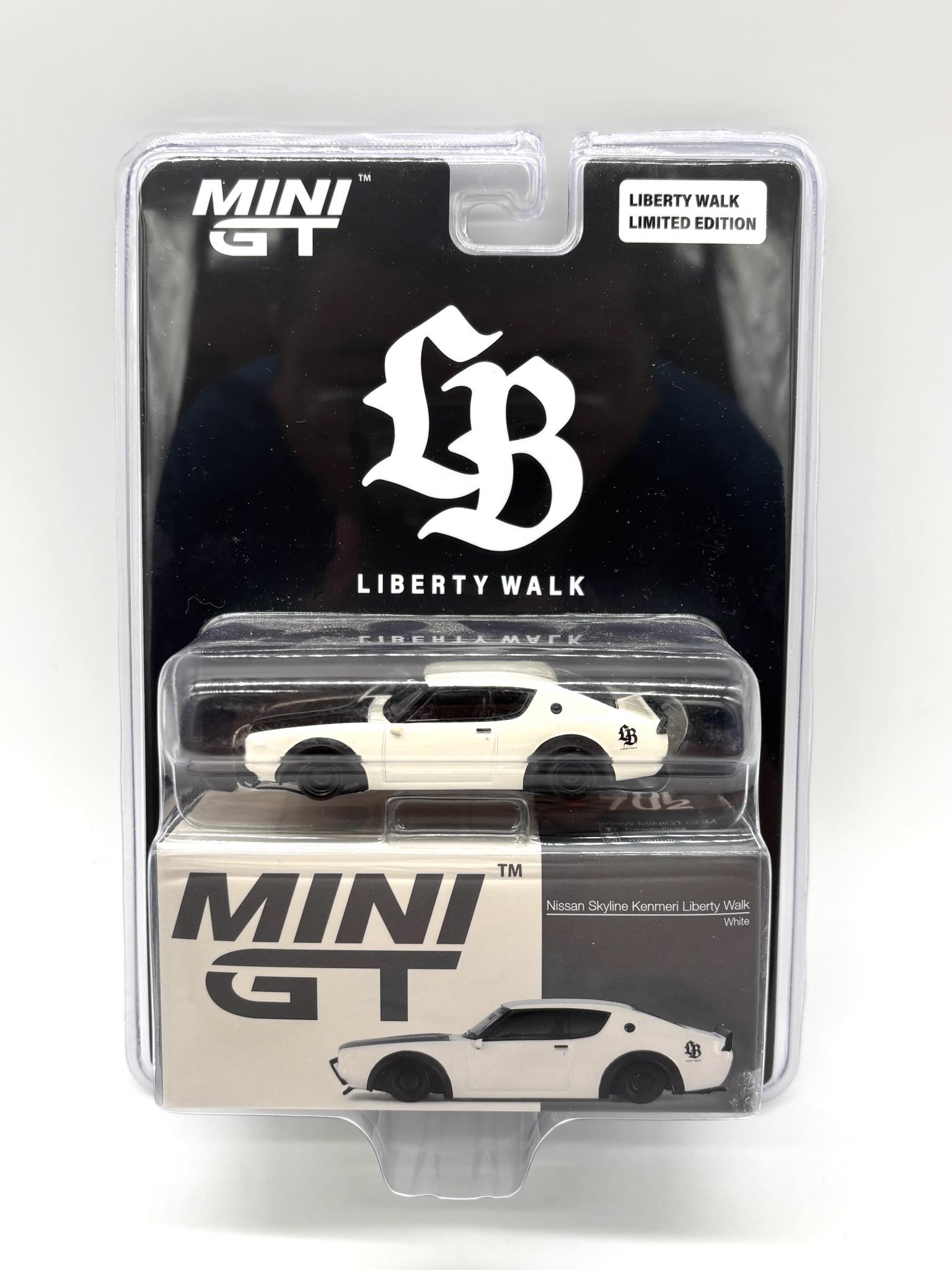 702 MINI GT Nissan Skyline Kenmeri Liberty Walk White Blister
