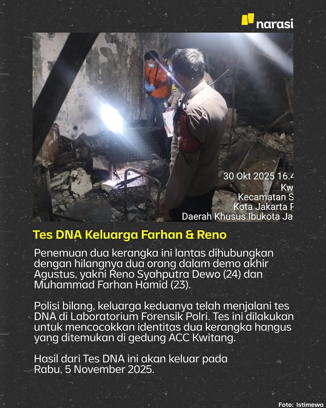 Narasi Newsroom - Dua kerangka manusia hangus ditemukan di... | Facebook