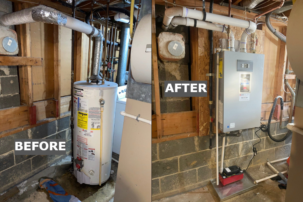 View of Alber - An old inefficient water heater upgraded to a new high ...