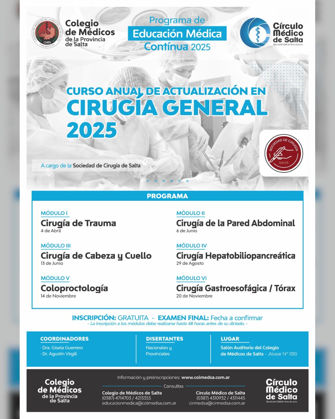 Colegio - Curso Anual de Actualización en Cirugía General 2025 Módulo ...