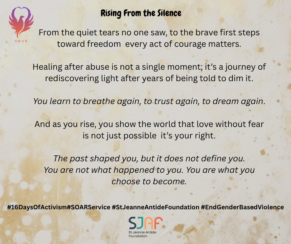 SOAR - Day 15 — Rising from the Silence (16 Days of Activism) Every ...