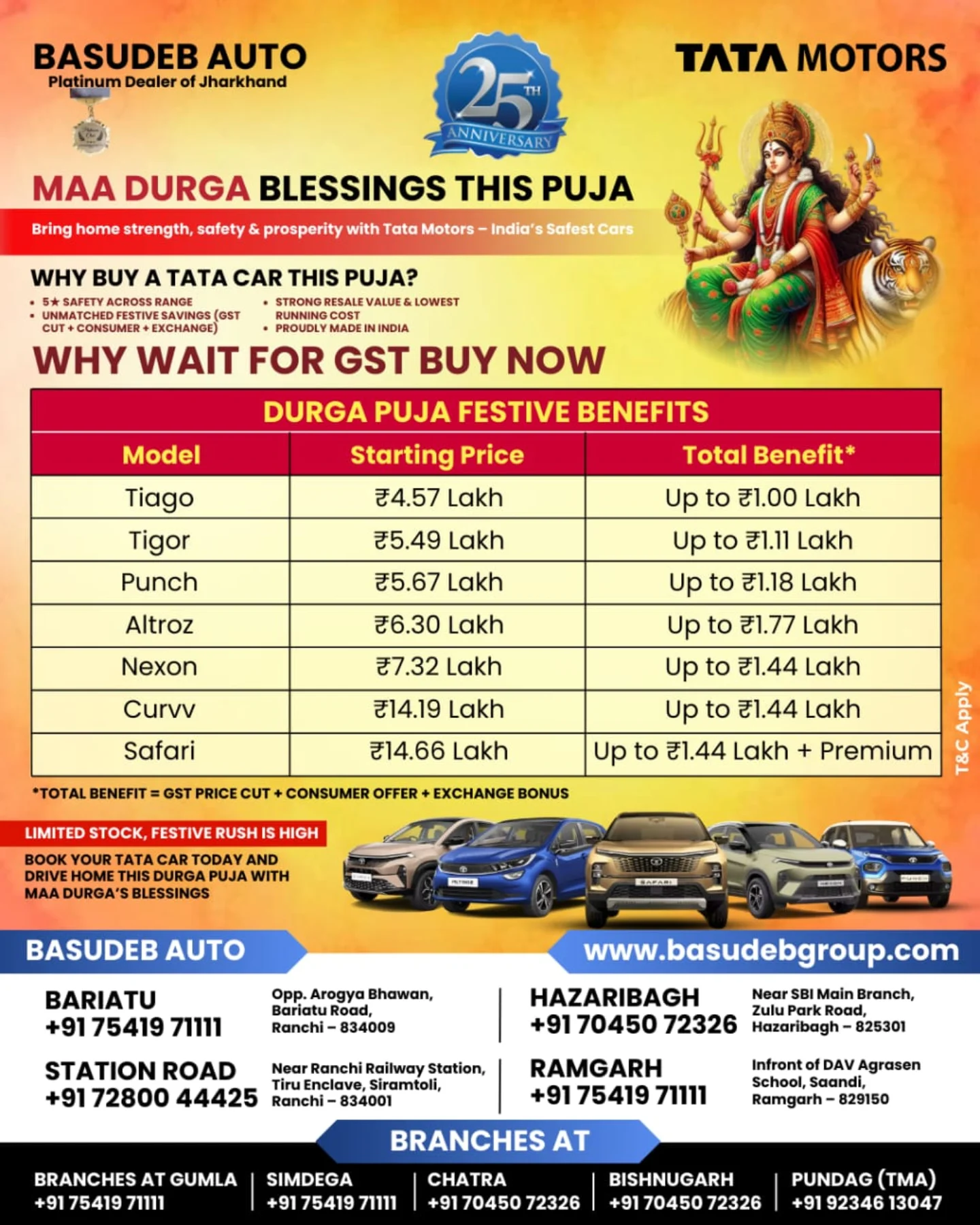 Basudeb - 🚘 Maa Durga’s Blessings This Puja! Bring home strength ...