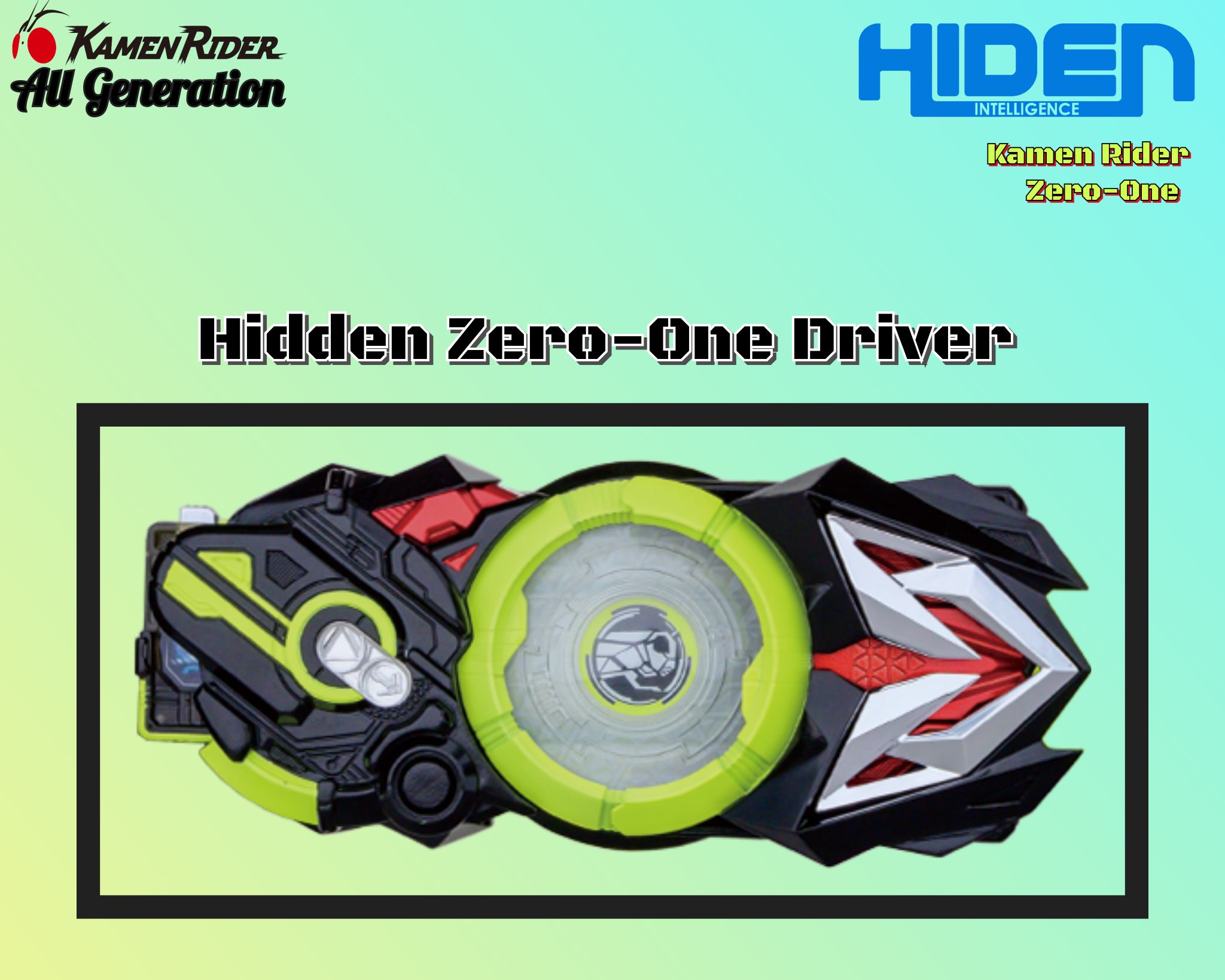 フウキ 『ZERO ONE』 Kamen - Hidden Zero-One Driver ✨ The Transformation Belt Hiden