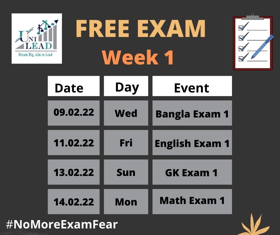 UniLead Admission Care - ‼️Free Weekly Exam‼️ Hello, Admission ...