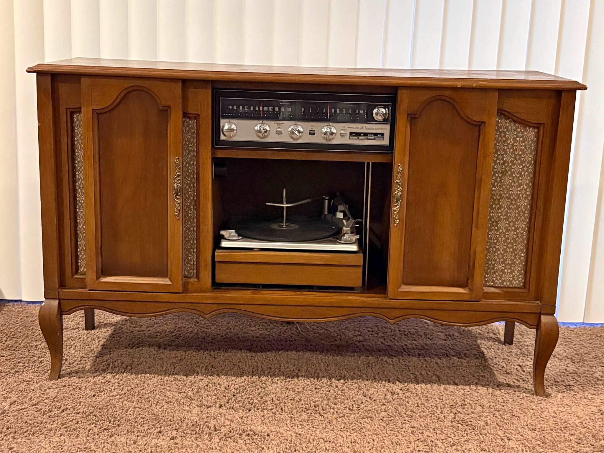 Vintage Philco Stereo Console Record Player - Sideboards & Buffets