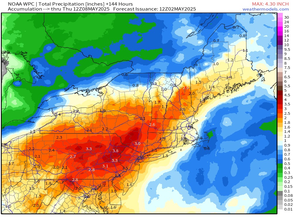 My - Here's the new map with the official projected rainfall totals ...
