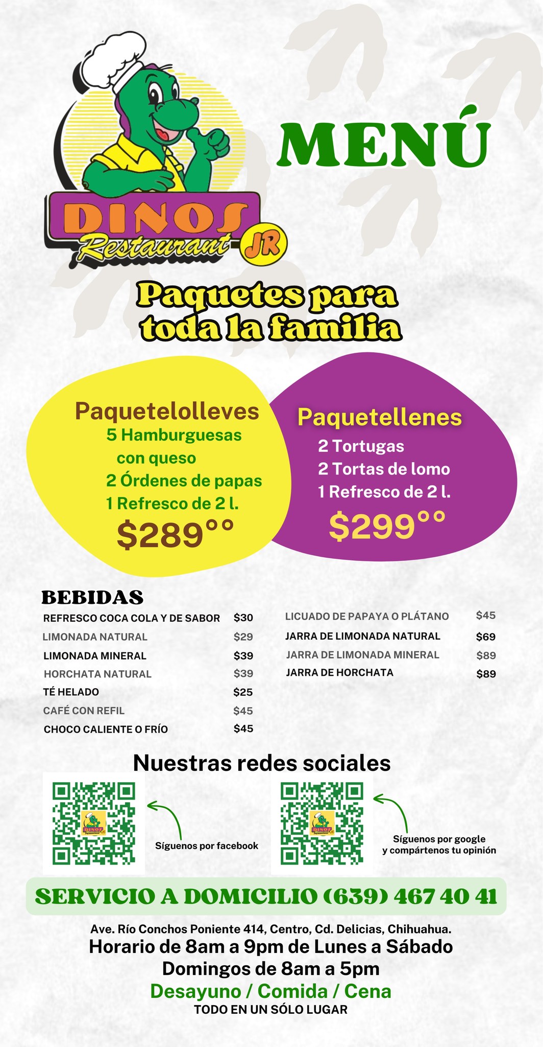 CONOCE NUESTRO MENÚ ☎️(639) 467... - Dinos Restaurant Oficial
