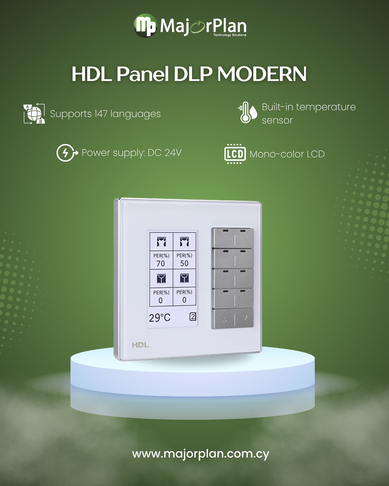 Majorplan - HDL Panel DLP MODERN Series 8 Buttons White Modern Series ...