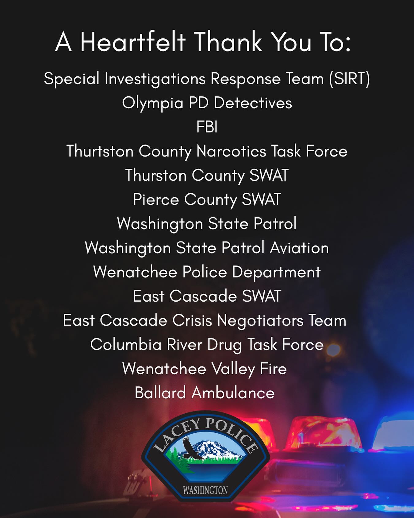 The arrest of the two suspects... - Lacey Police Department | Facebook