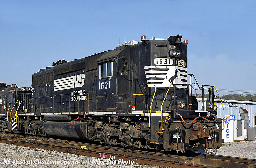 ns NS SD40-2 # 1631 with the odd ball nose logo at Chattanooga Tn