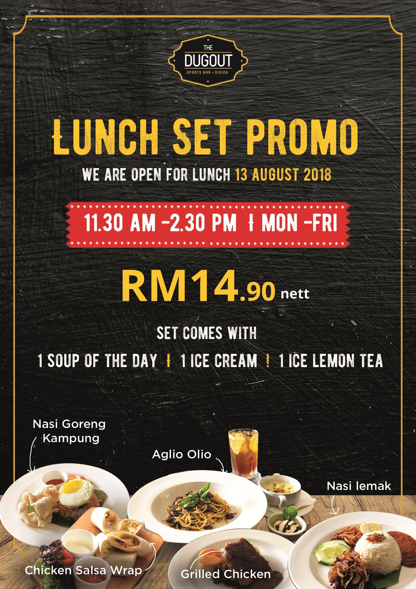 Oasis Square Piazza Village Lunch Set Promo Now Available At The Dugout Oasis Damansara From 11 30am To 2 30pm Monday Till Friday Thedugoutoasis Sportsbar Lunchmenu Oasisvillage Oasissquare Allnewmenu Facebook