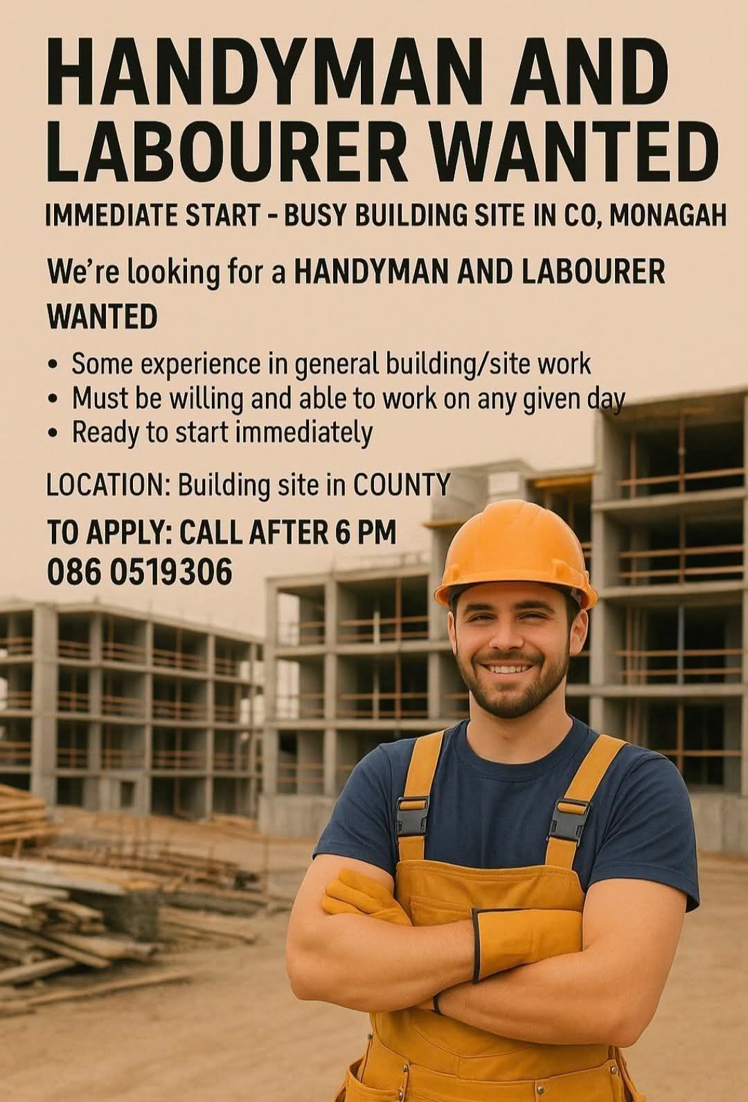 Castleblayney - Handyman and labourer wanted on a busy building site in ...