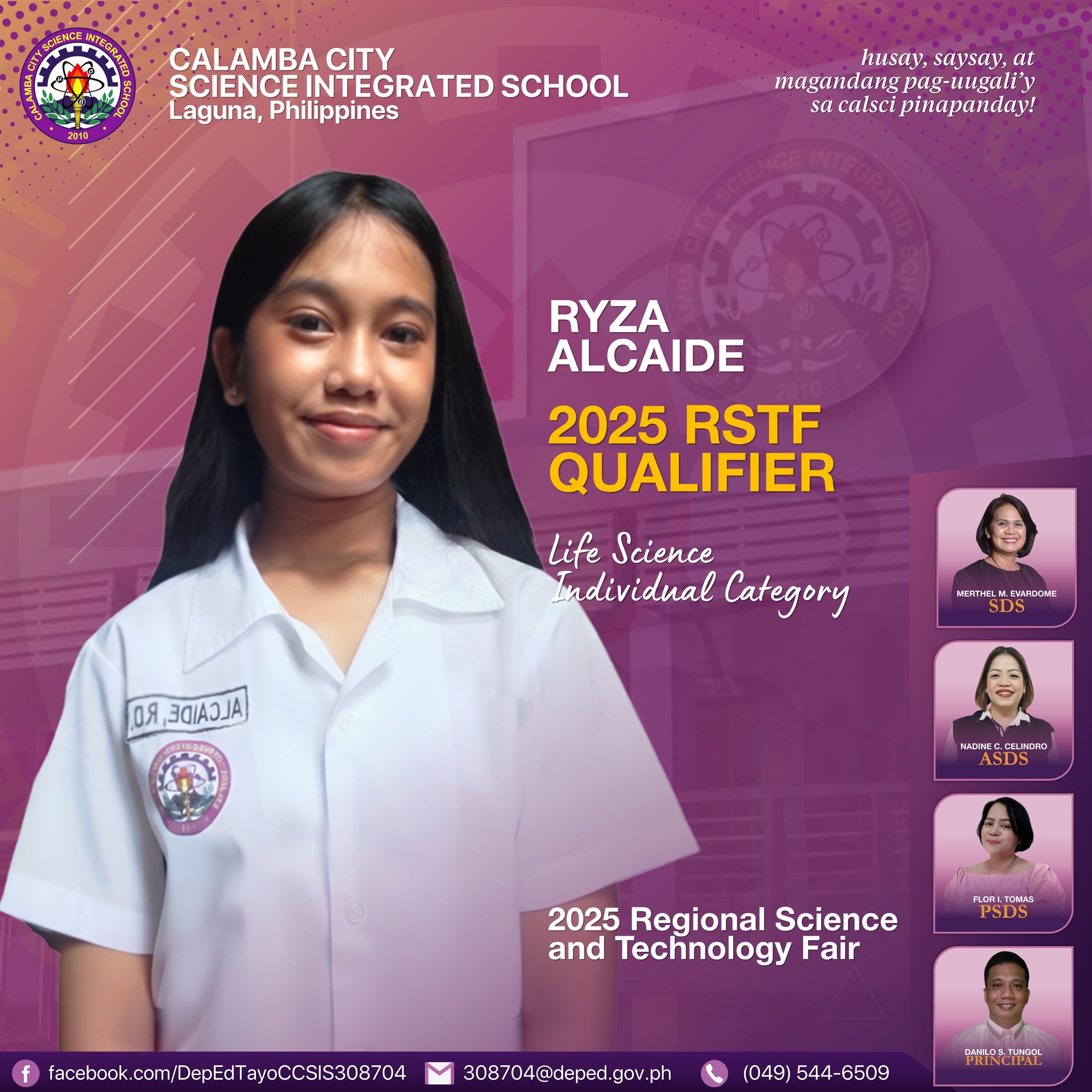 CALSCIANS REPRESENT IN REGIONAL SCIENCE AND TECHNOLOGY FAIR 2025 ...