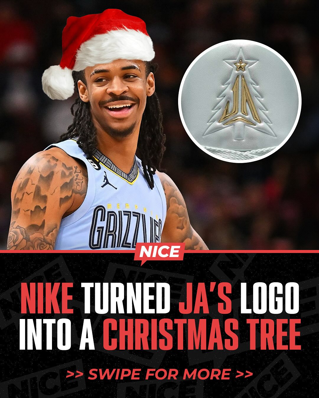 Ja la la la la 🎅🎶 Nike turns Ja Morant's logo into a Christmas