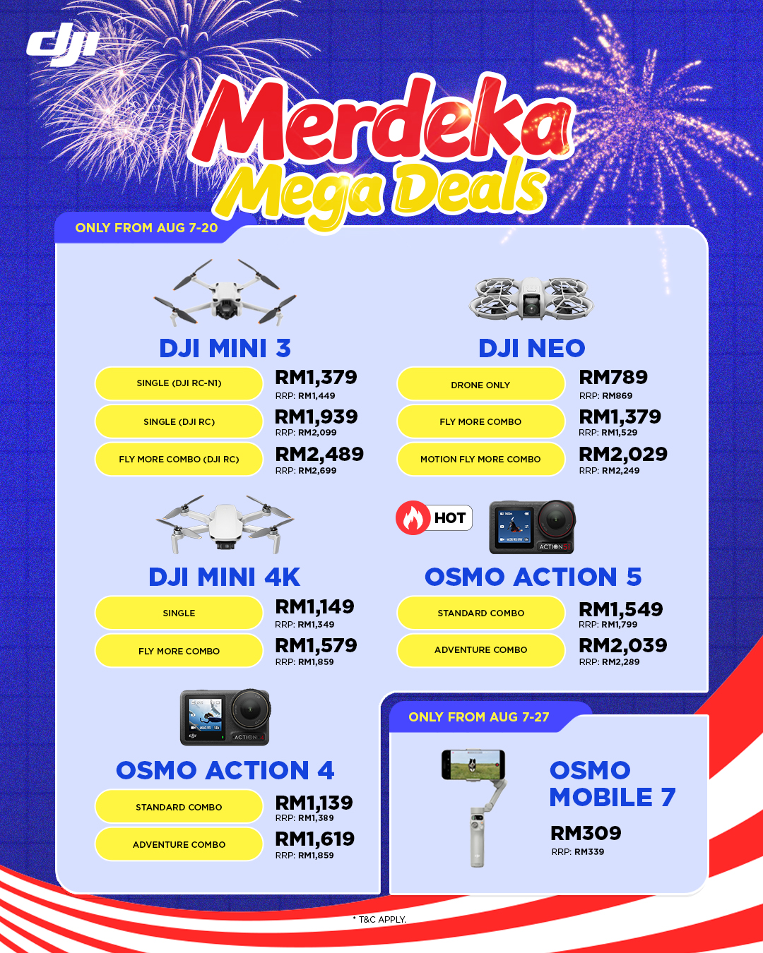 YL Camera - 🇲🇾 DJI Merdeka Mega Deals 🎉 📅 7 August – 20... | Facebook
