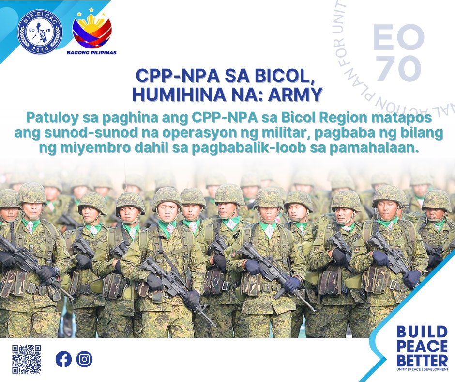 National - CPP-NPA sa Bicol, humihina na: Army Patuloy sa paghina ang ...