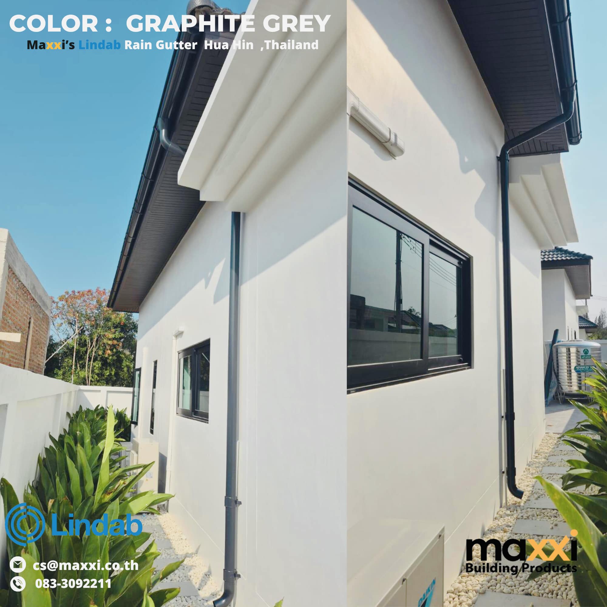 Maxxi - ขอขอบคุณลูกค้าเลือกติดตั้งรางน้ำฝนลินแดบติดตั้งสีเทา ทีหัวหิน ...