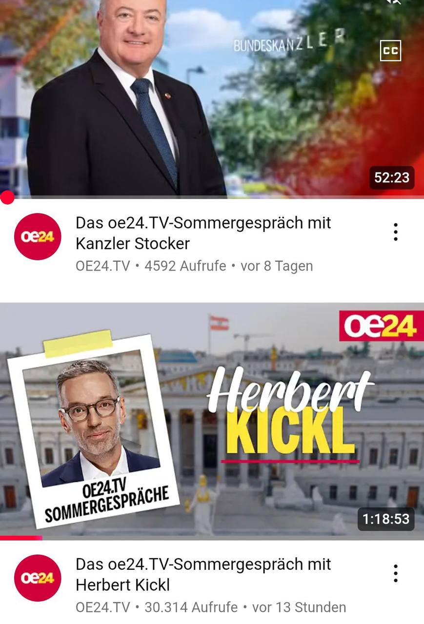 Patrick - Die YouTube-Aufrufzahlen der OE24-Sommergespräche mit Herbert ...