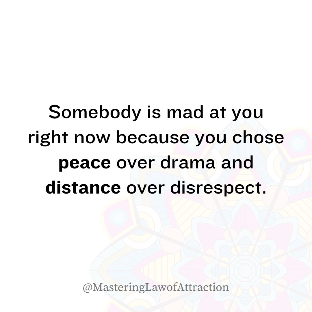 When you choose peace over drama,... - The Law Of Attraction | Facebook