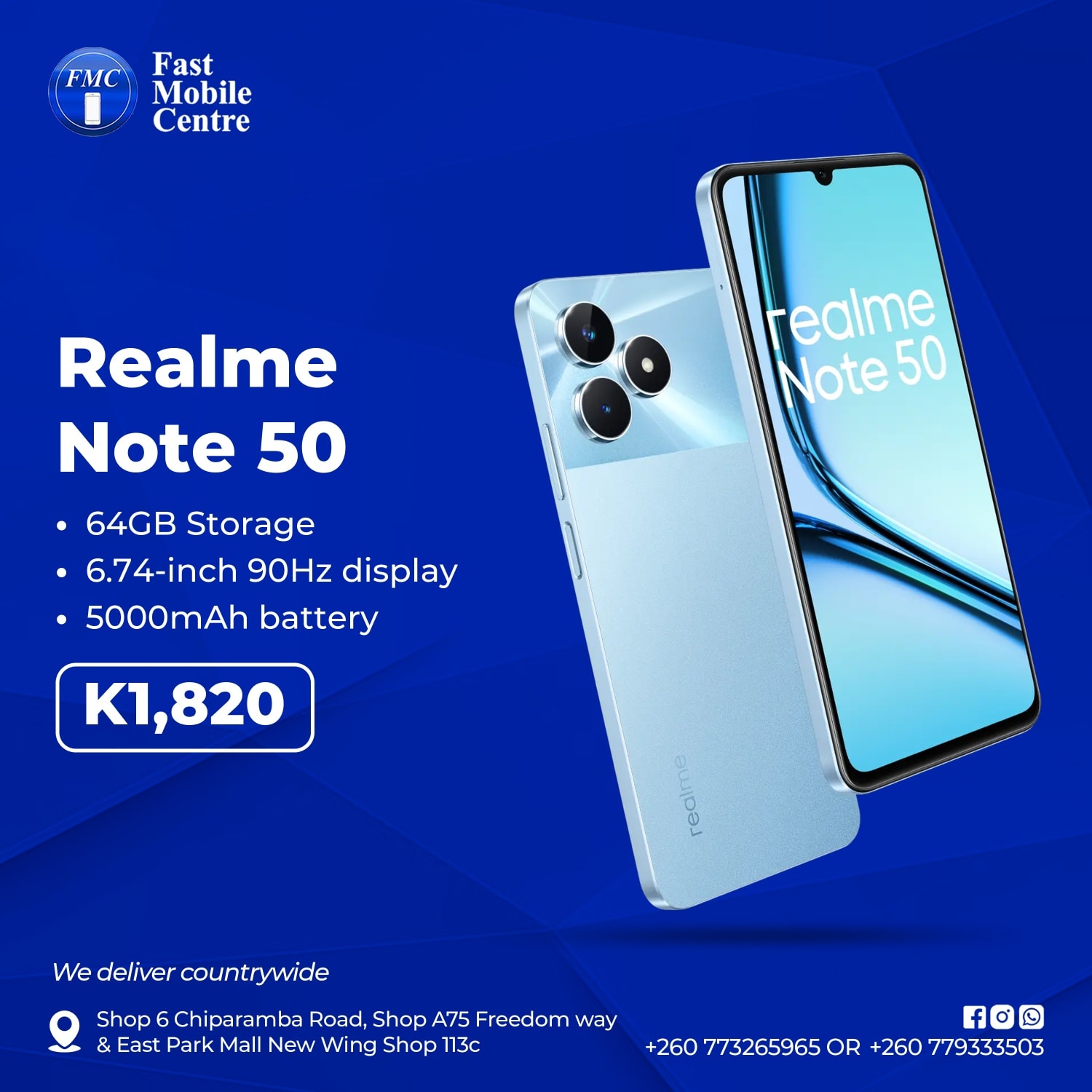 Big display, bigger performance! 🚀 The Realme Note 50 features a