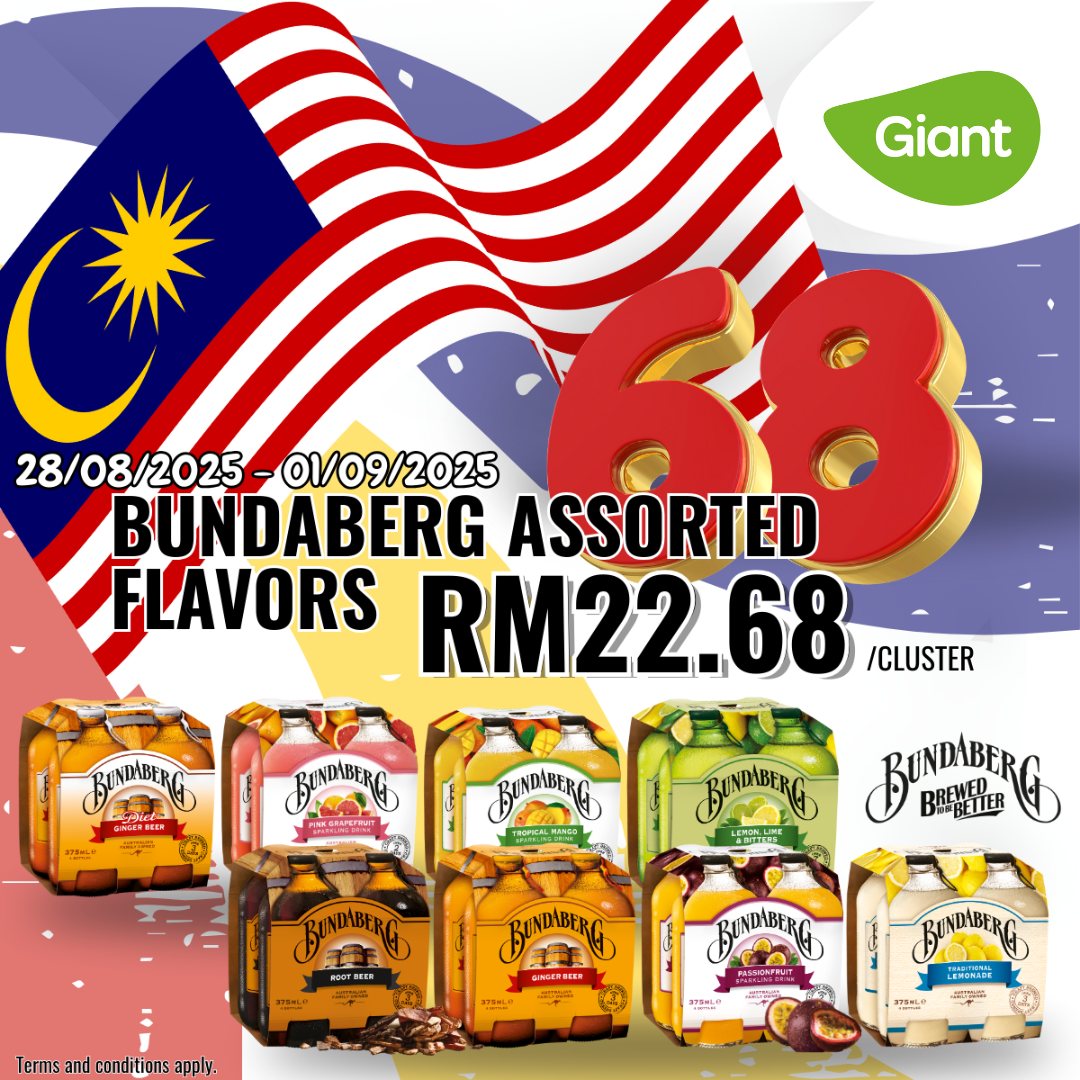 Giant - 🎉 Let’s celebrate Malaysia's 68th Merdeka with Bundaberg! From ...