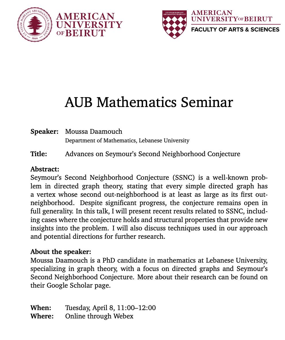 Department of Mathematics-American University of Beirut | Beirut