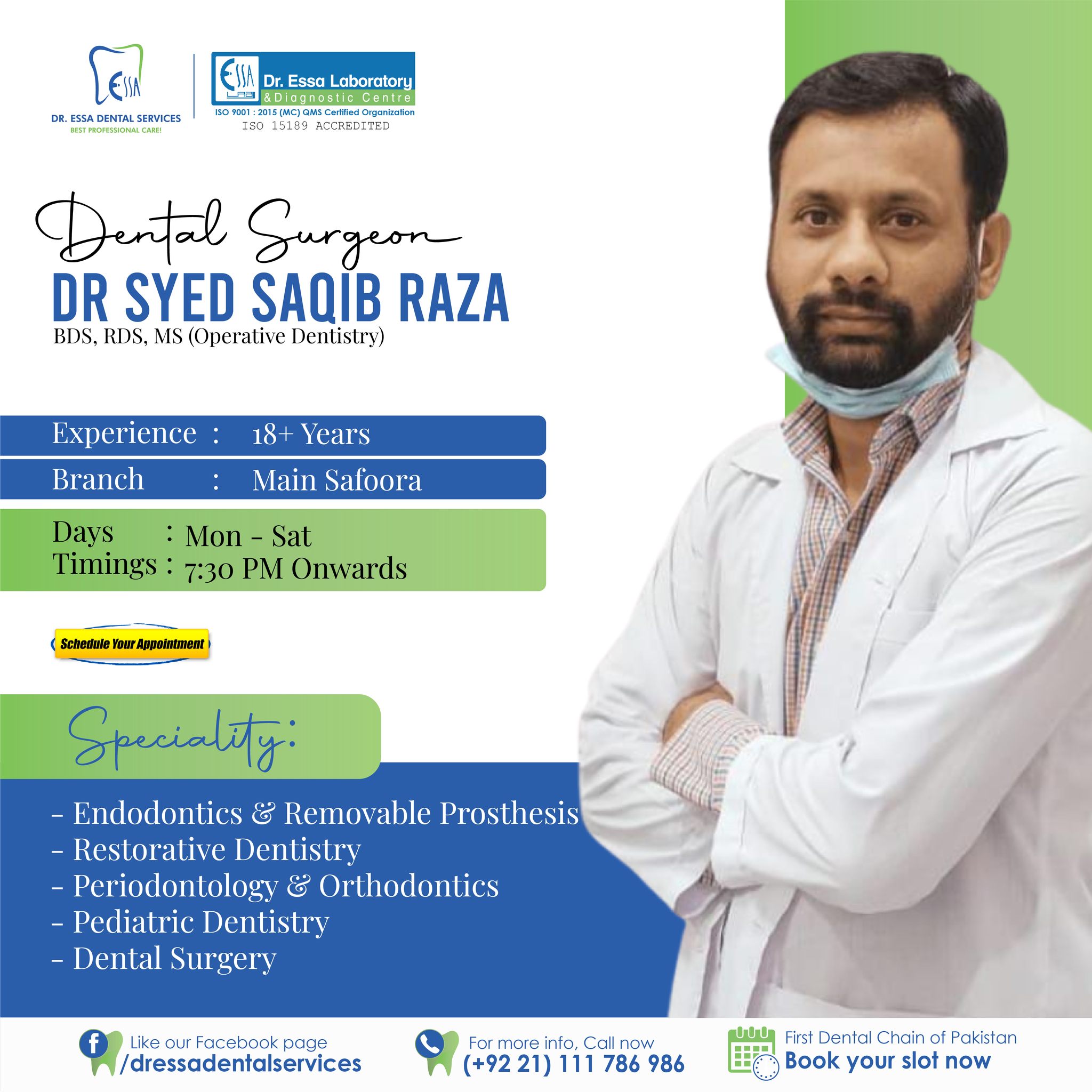Dr. - Meet Dr. Syed Saqib Raza - Dental Surgeon 🦷 With over 18+ years ...