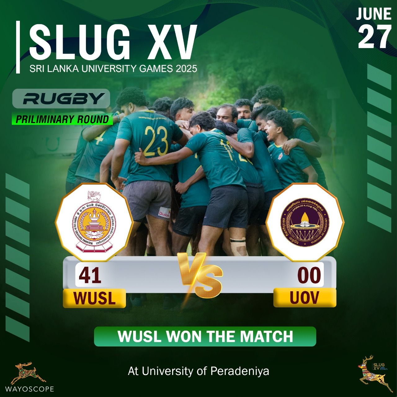 WAYOSCOPE - Waya Won the Battle!🥳 Wayamba University of Sri Lanka ...