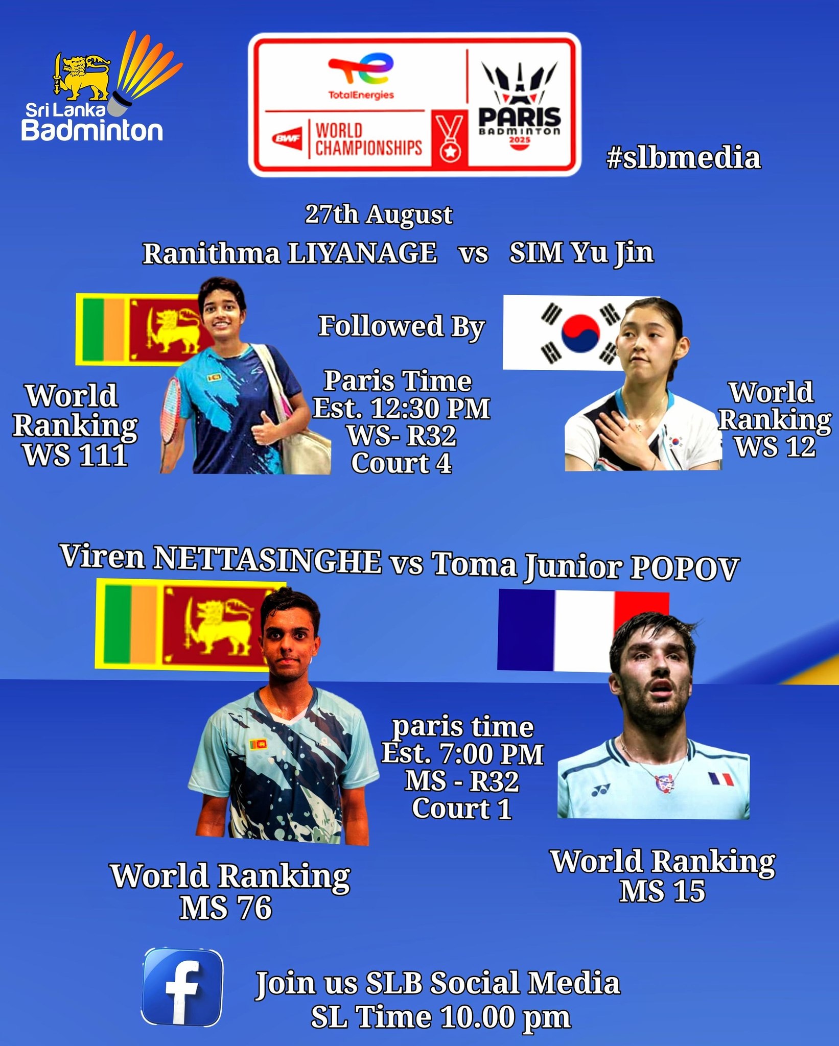 Sri Lanka Badminton added a new... - Sri Lanka Badminton