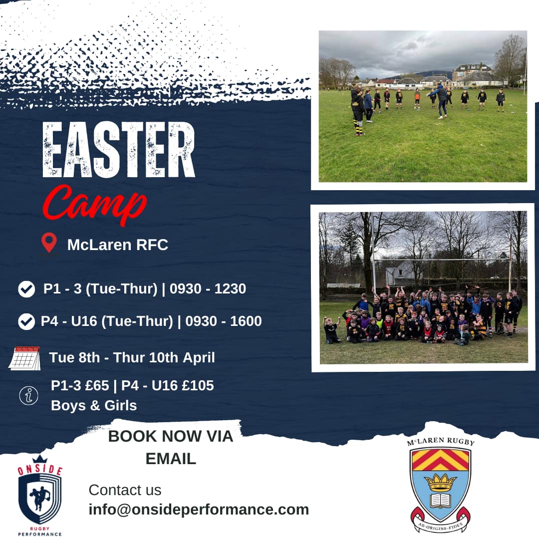 Onside - McLaren Rugby Football Club, We’re coming back 😎 This Easter ...