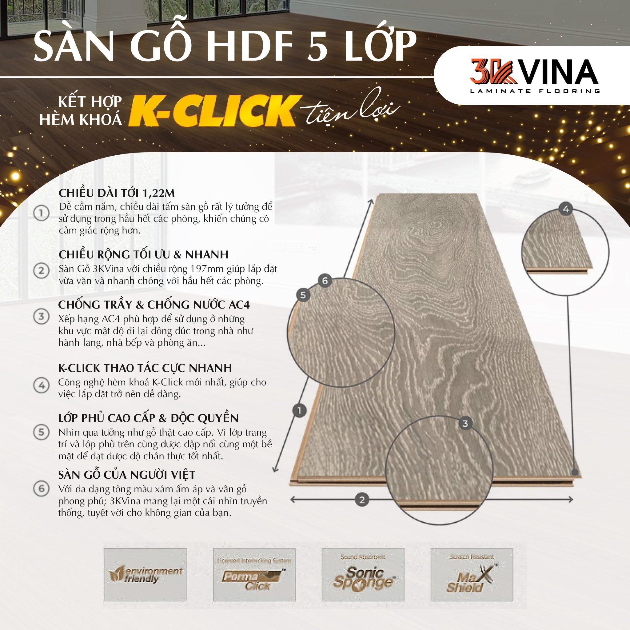 🌈Sàn Gỗ 3K Vina 8mm... - Kho Sàn Gỗ Trần Nguyễn Đồng Tháp