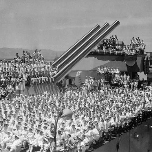 Navy - The Sea’s Iron Titan — USS Wisconsin in Her Element. Cutting ...