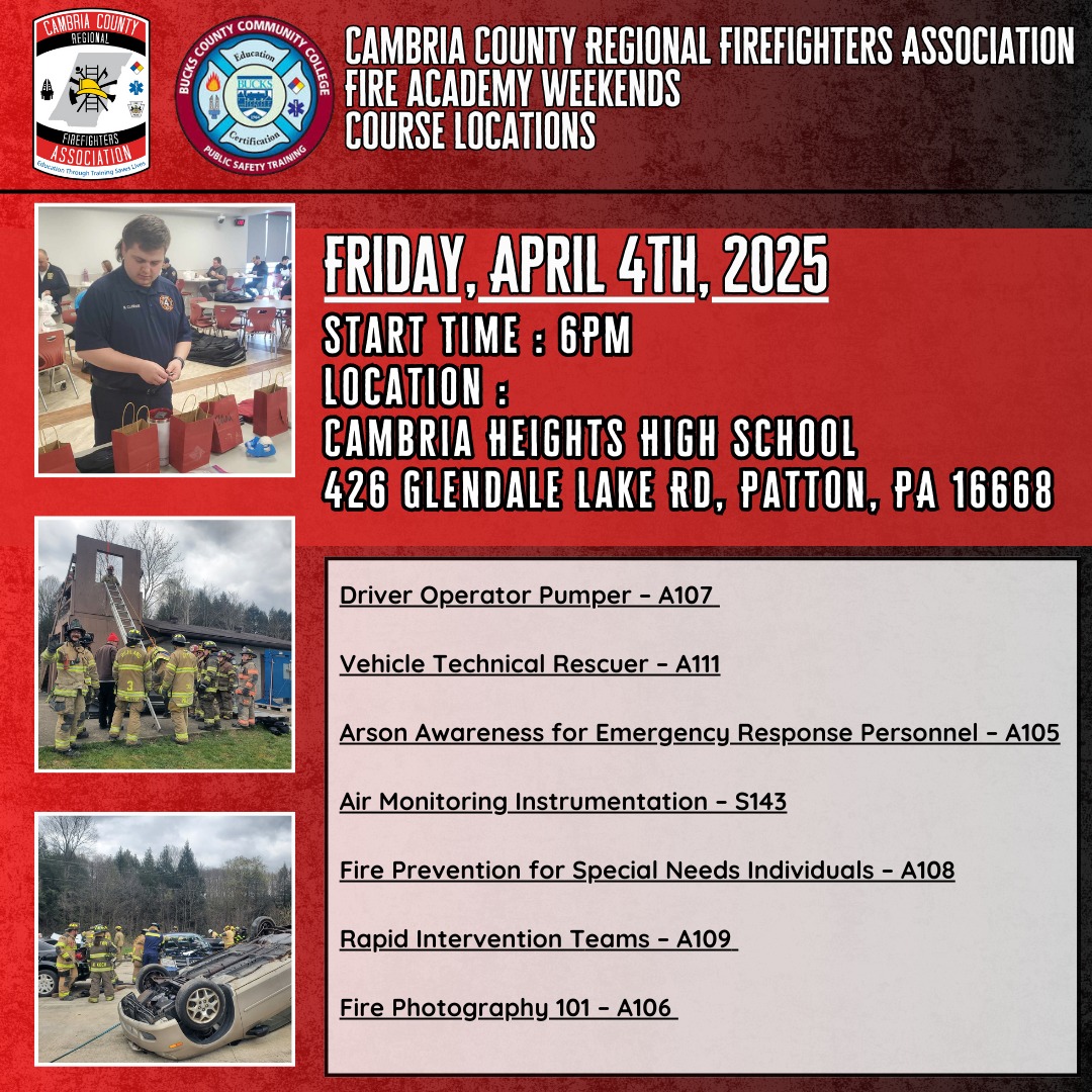 ️... - Cambria County Regional Firefighter's Association | Facebook