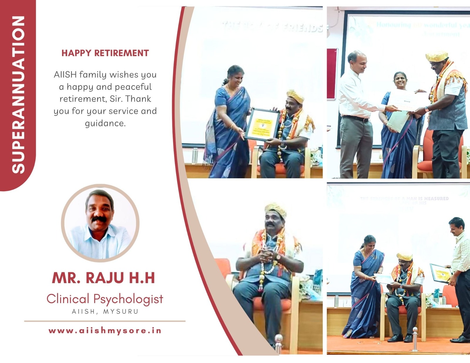 AIISH Mysuru - 🌸 A Grateful Farewell to Mr. H.H. Raju 🌸... | Facebook
