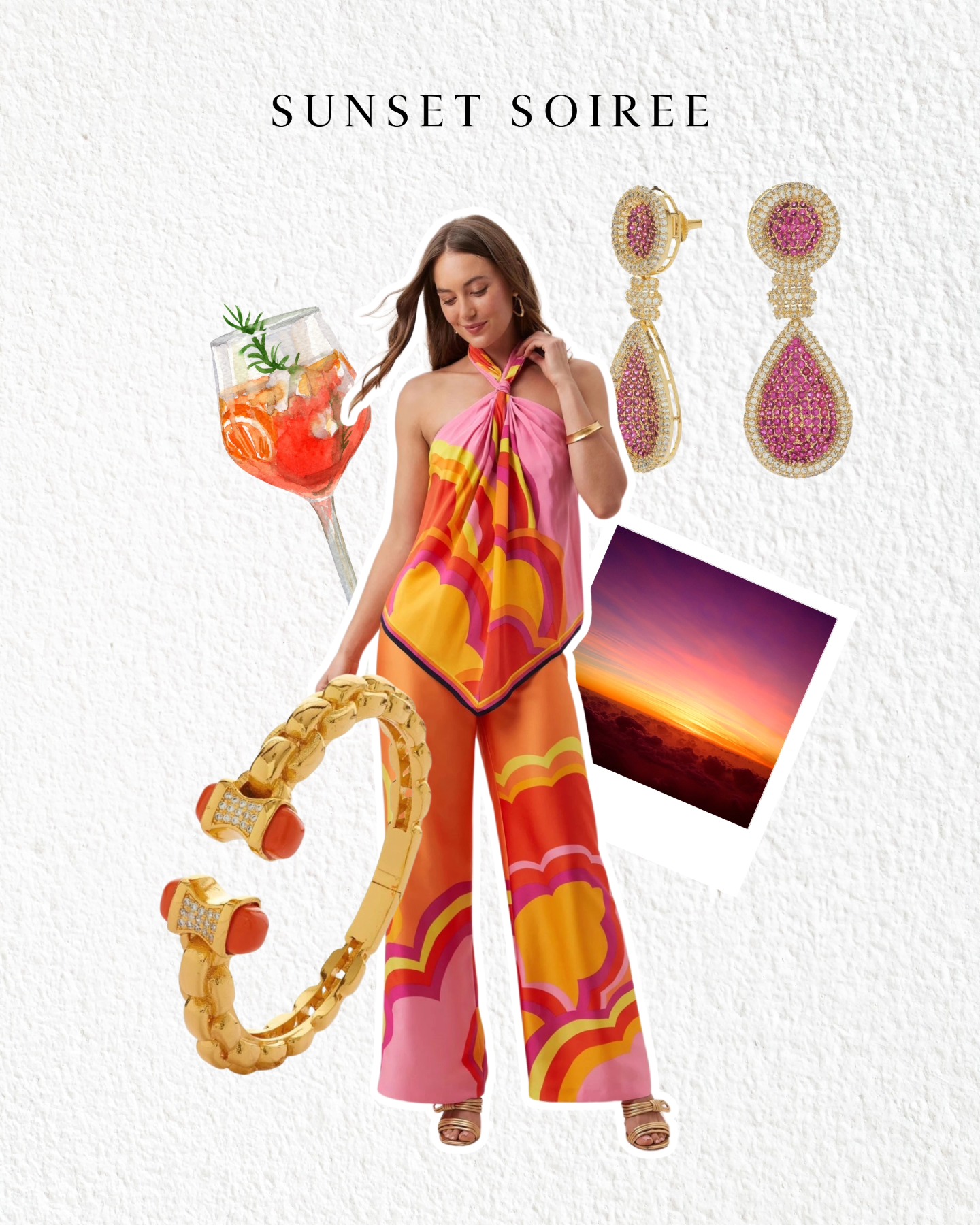 Golden skies, easy vibes ✨ This sunset soirée look is your perfect plus-one for summer vacations. Explore the places, explore the style, because your outfit deserves a view too. #SunsetSoirée #SummerInStyle #VacationVibes #