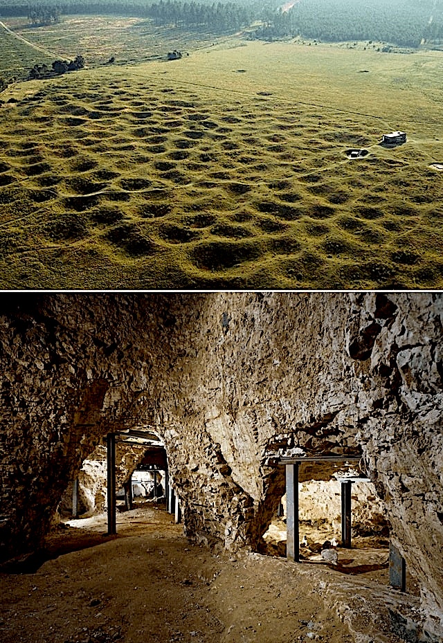 Crop - Grime's Graves is a large Neolithic flint mining complex in ...