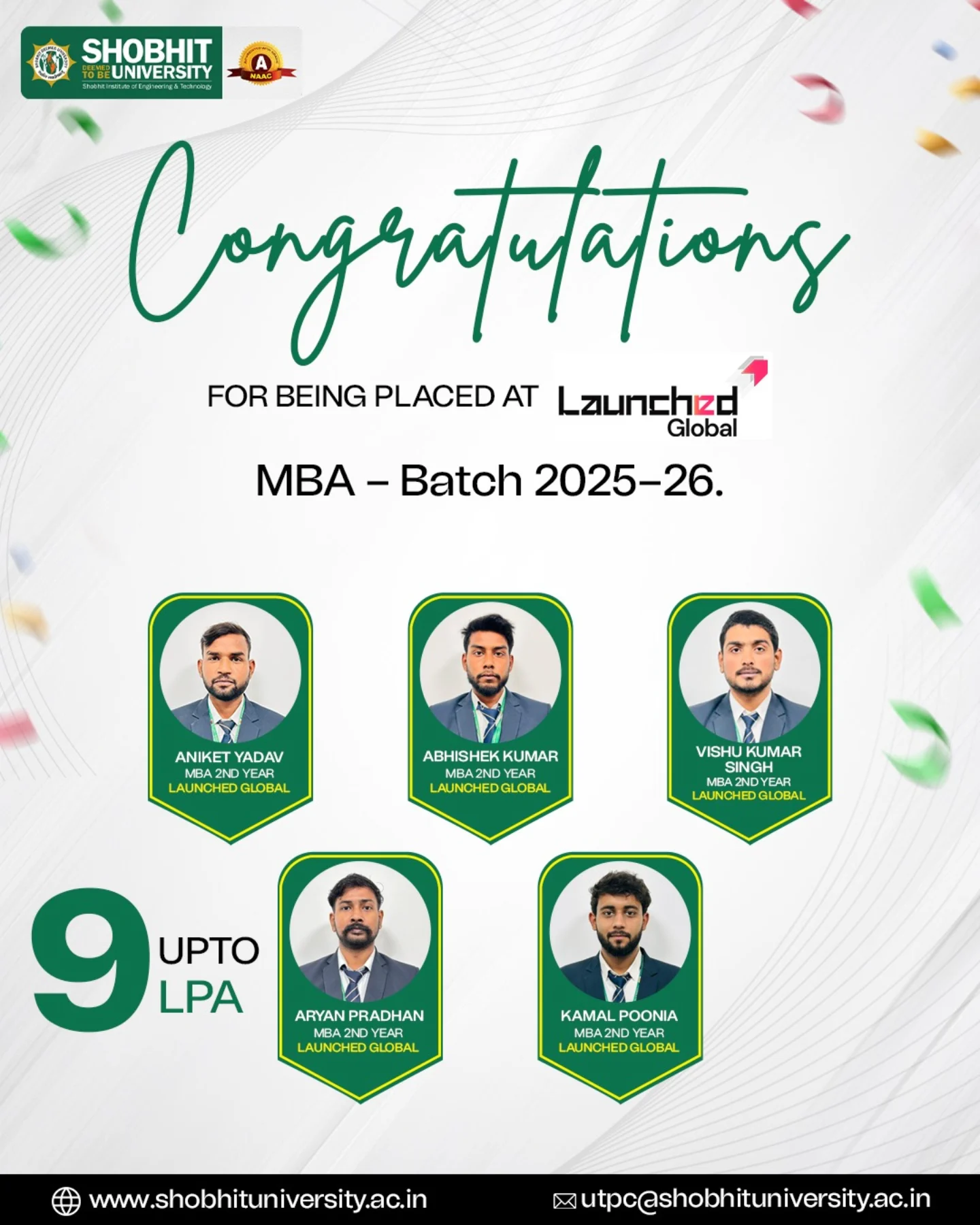 Shobhit - Congratulations to our MBA Batch 2025–26! Proudly celebrating ...