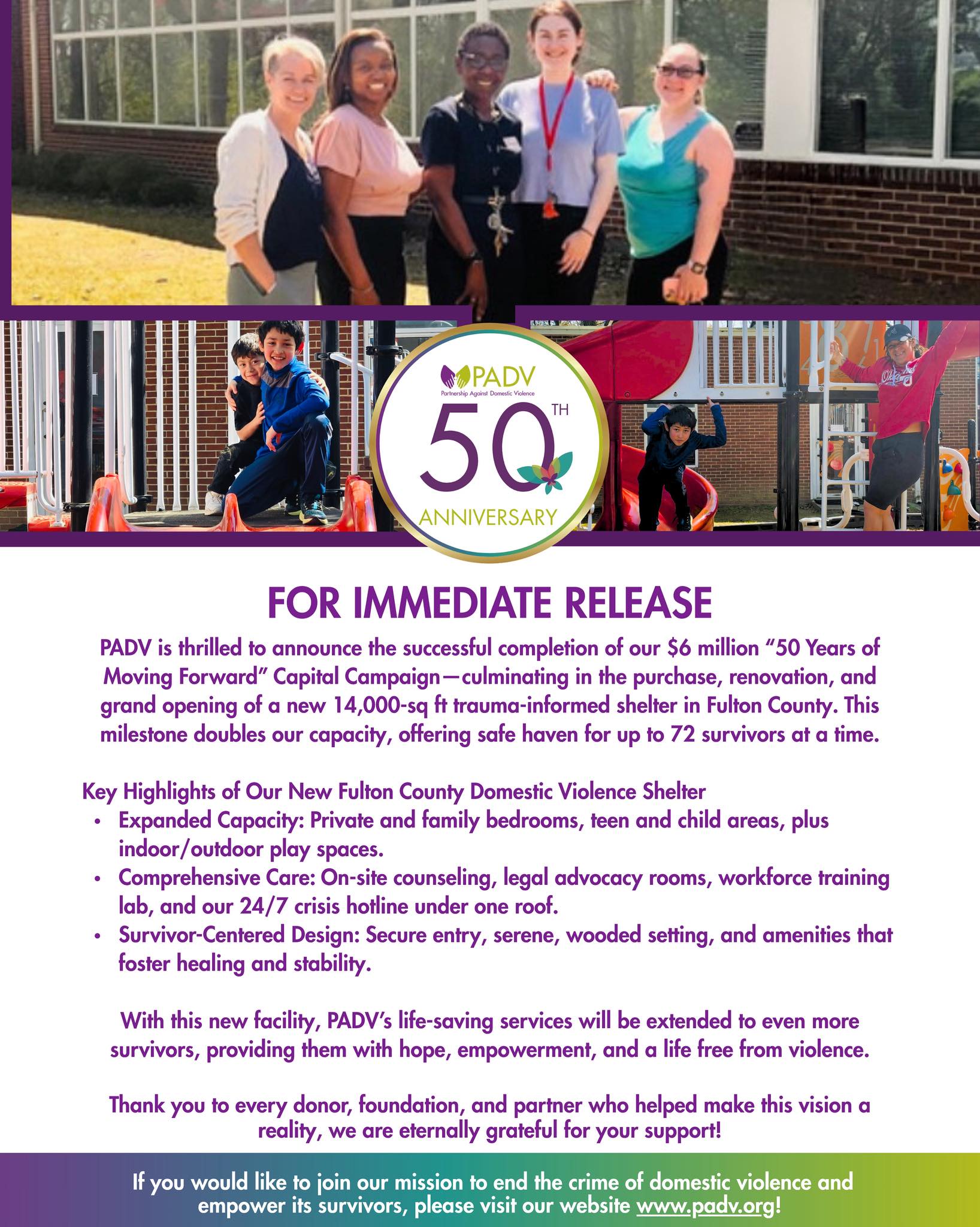 Partnership - BIG NEWS! PADV proudly announces the completion of our $6 ...
