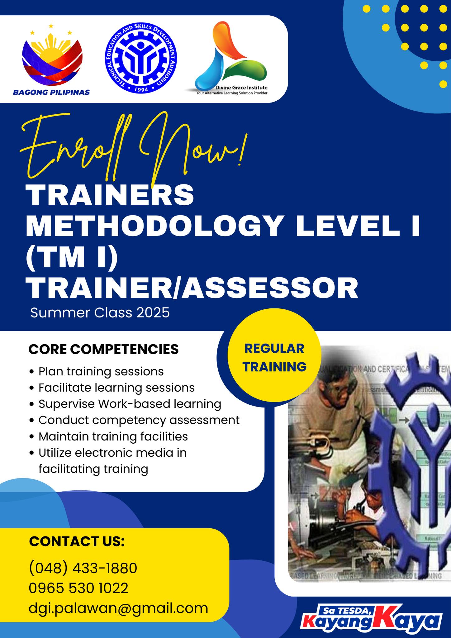 Divine Grace Institute - BECOME A TESDA NATIONAL TVET TRAINER AND ...