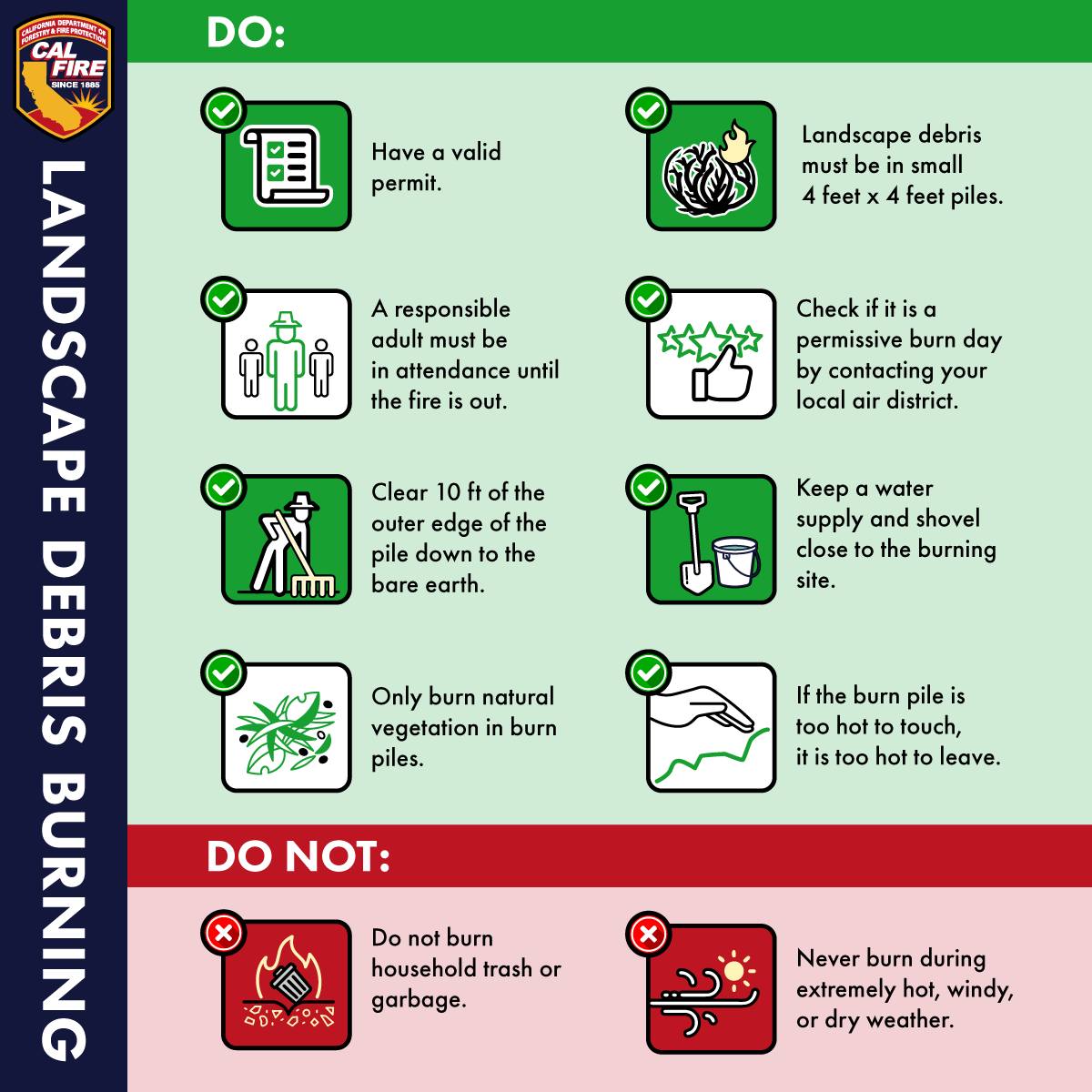 CAL - Thinking about burning yard debris? Do it safely. 🔥 Before you ...