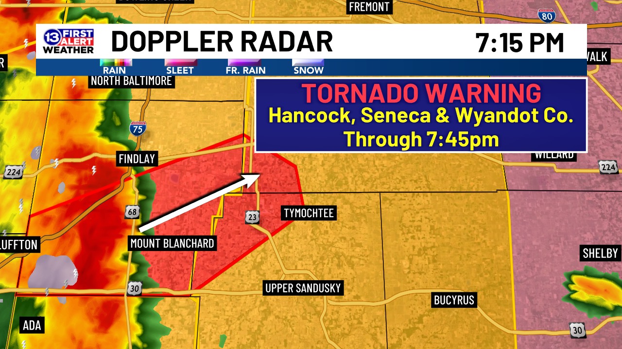 13abc - TORNADO WARNING for southern Hancock County, SW Seneca County ...