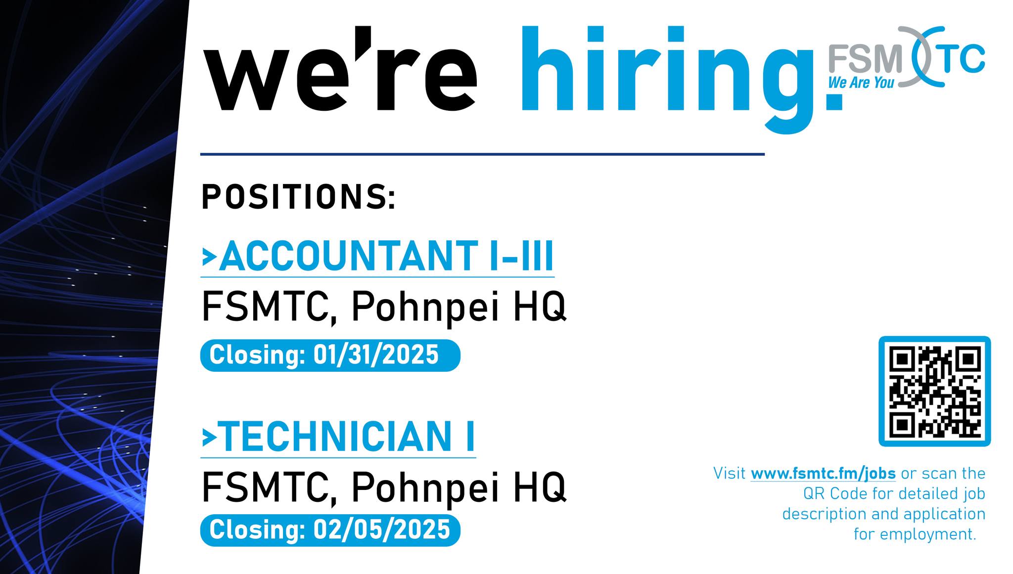 FSM - Great Job Opportunities available here at FSMTC! Visit https ...