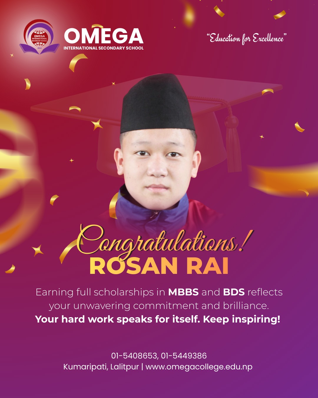Omega - Alumni of Omega International College Mr. Roshan Rai Earning ...