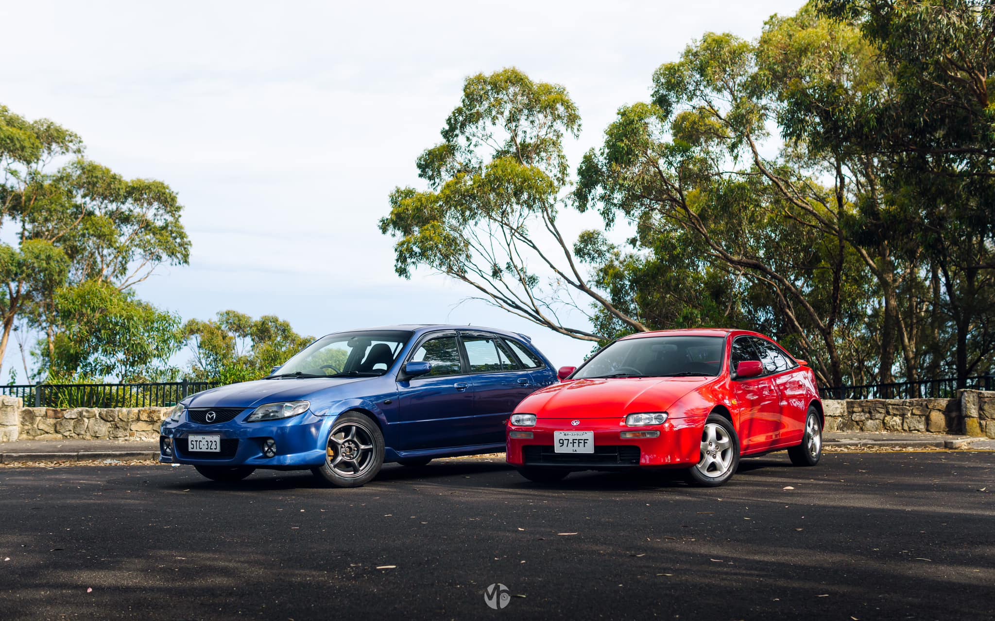Mazda 323 (BJ) on FD RX-7 wheels + Mazda lantis on BJ 323 wheels
