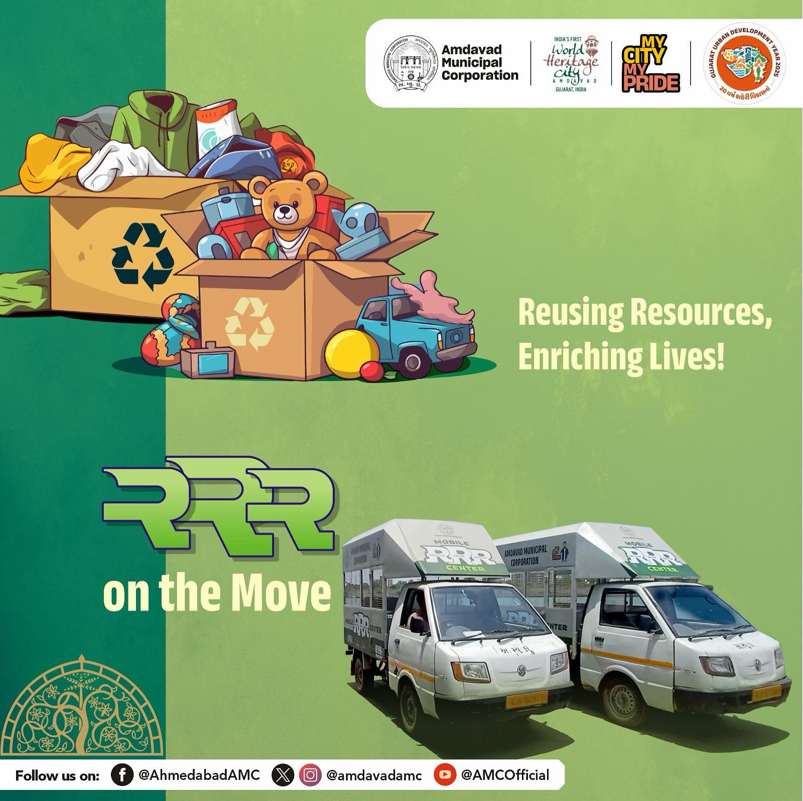 AMC-Amdavad - AMC has launched 7 zonal RRR vehicles and 7 dedicated RRR ...